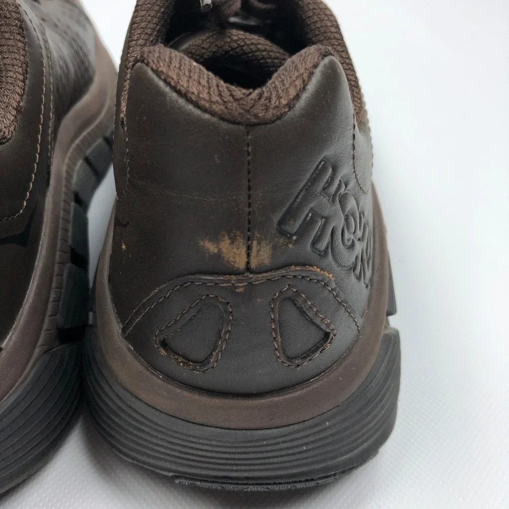 Hoka One Gaviota LTR Brown Leather Walking Shoes Mens 11.5 1019574 DSBC